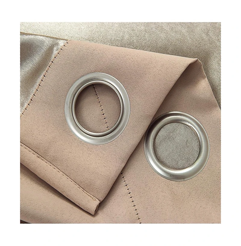 Olivia Gray Anchorage Blackout Single Grommet Curtain Panel Pair - 54x63", Sesame