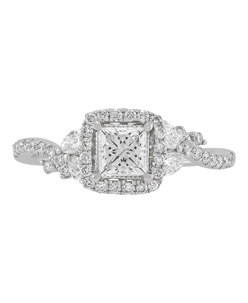 Macy's Princess Cut Halo Ring (1 ct. t.w.) in 14k White Gold