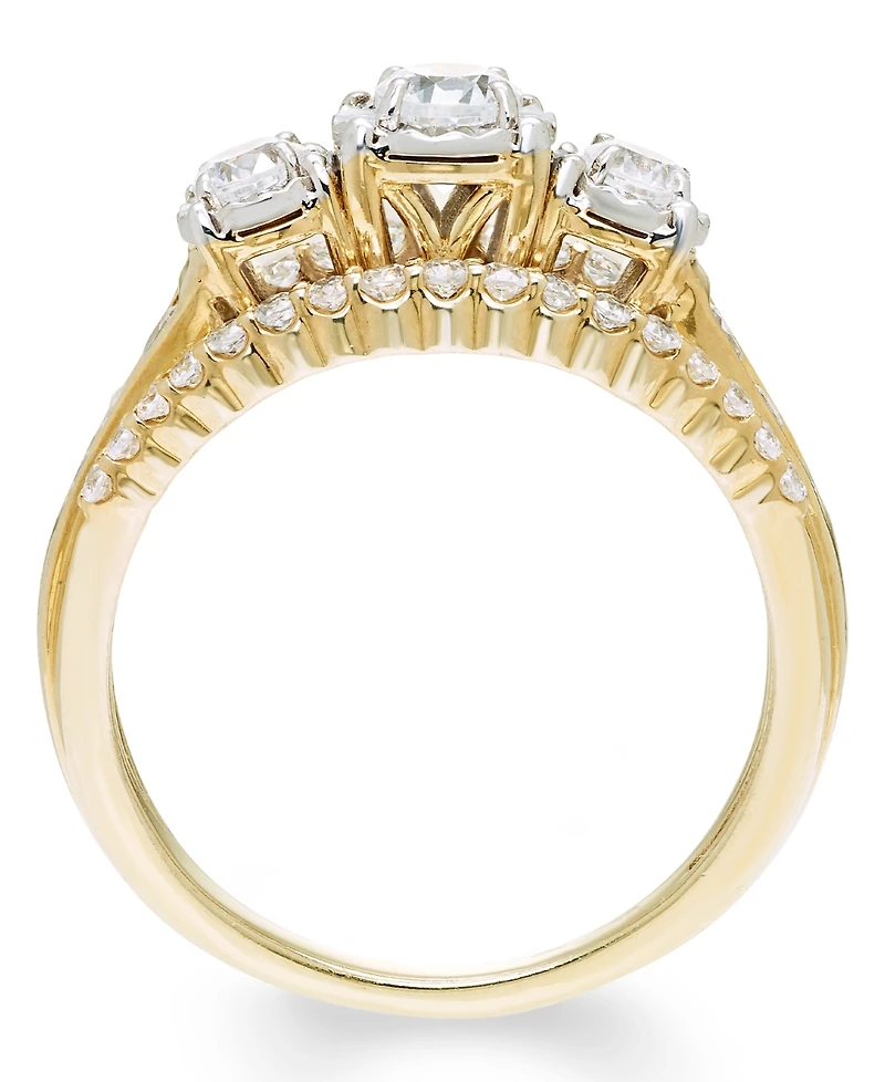 Macy's Diamond 3-Stone Ring (1 ct. t.w.) in 14k Yellow Gold