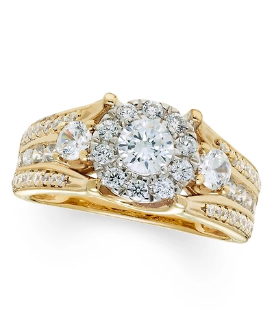 Macy's Diamond 3-Stone Ring (1-1/4 ct. t.w.) in 14k Two-Tone Gold