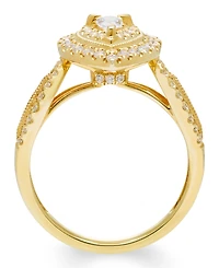 Macy's Diamond Pear Shape Halo Ring (3/4 ct. t.w.) in 14k Yellow Gold