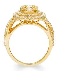 Macy's Diamond Cluster Halo Ring (1-1/2 ct. t.w.) in 14k Yellow Gold