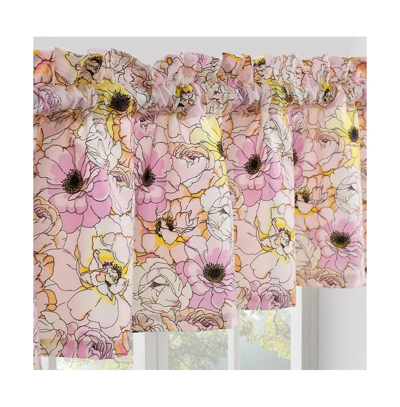Greenland Home Fashion Misty Bloom Bow Tie Window Kitchen Curtain Valance