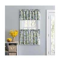 Ellis Hydrangea Classic Pattern Printed 3" Rod Pocket Window Tailored Valance 70"x12" Blue