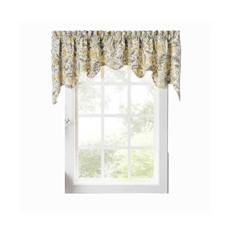 Ellis Curtain Regency Swag Shaped 3" Rod Pocket Grey Window Valance