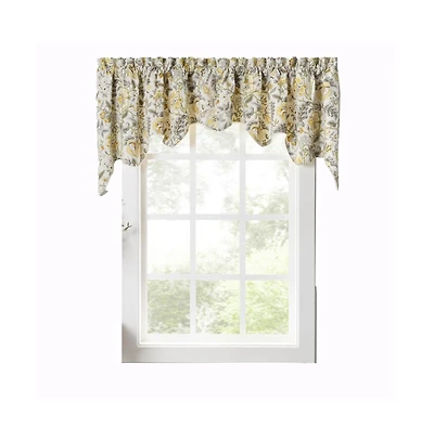 Ellis Curtain Regency Swag Shaped 3" Rod Pocket Grey Window Valance