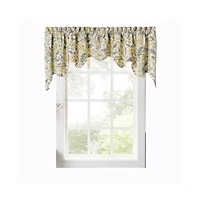 Ellis Curtain Regency Swag Shaped 3" Rod Pocket Grey Window Valance