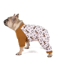 Leveret Dog Cotton Pajama Pink Horse