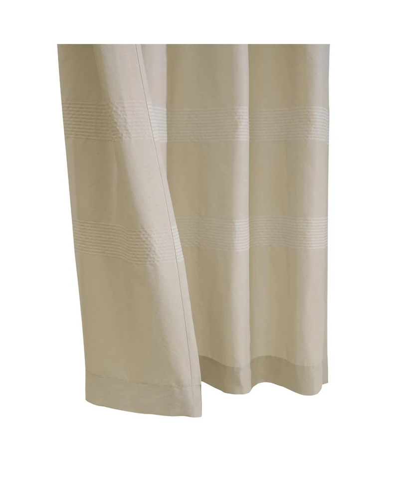 Habitat 100% Polyester Phoebe Light Embroidered Stripe Filtering Grommet Curtain Panel 52" x 108