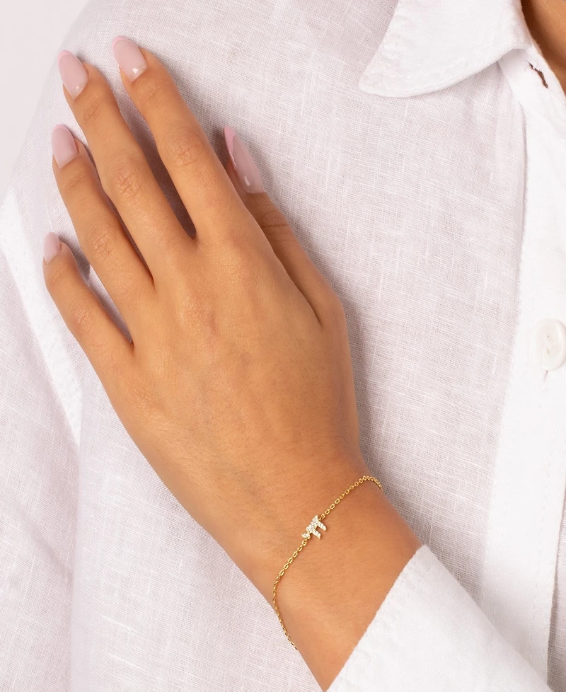 by Adina Eden Mini Pave Gold Plated Chain Charm Bracelet