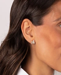 by Adina Eden Cubic Zirconia Gold Plated Multi Shape Cluster Stud Earrings