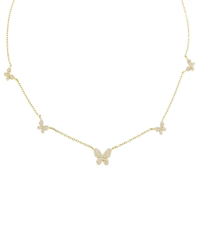 by Adina Eden Gold Plated Pave 5 Butterfly Necklace