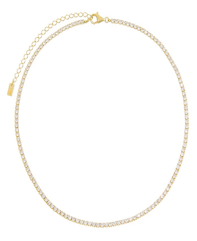 Thin Tennis Choker in 14k Gold Plated Over Sterling Silver