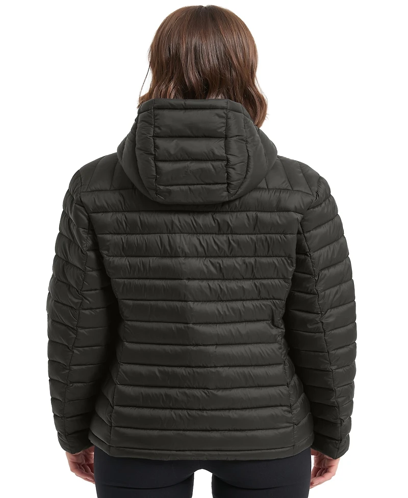 Hawke & Co. Women's Packable Quilted Hooded Puffer Jacket