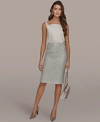 Donna Karan New York Women's Sequin Detail Pencil Midi Skirt