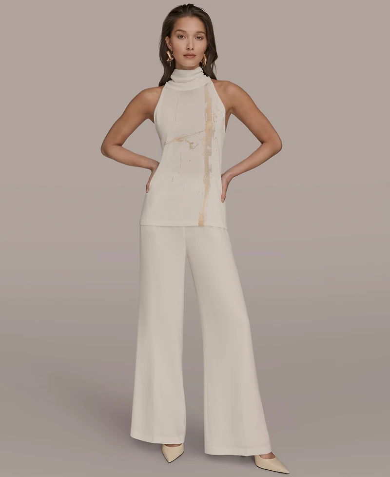 Donna Karan New York Women's Printed Turtle Neck Top