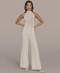 Donna Karan New York Women's Printed Turtle Neck Top