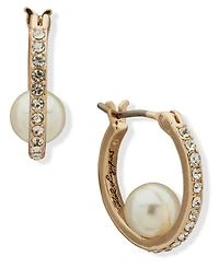 Karl Lagerfeld Paris Imitation Pearl Hoop Earrings
