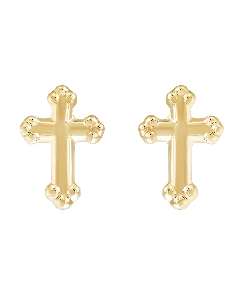Macy's Cross Stud Earrings in 10k Yellow Gold