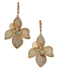 lonna & lilly Multi-Stone Large Flower Drop Earrings