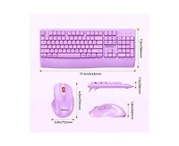 risokeys Wireless Combo, Full-Sized Keyboard with Wrist Rest & 3 Dpi Mouse, 2.4G, Compatible with Pc/Laptop/Computer, Purple