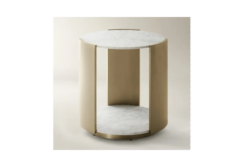 Z Gallerie 1 piece polished stainless steel base Flare End Table