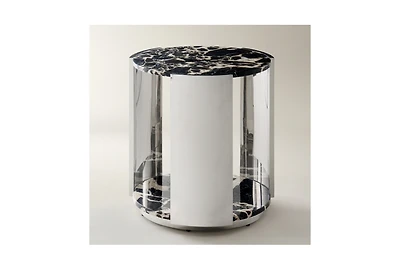 Z Gallerie 1 piece polished stainless steel base Flare End Table