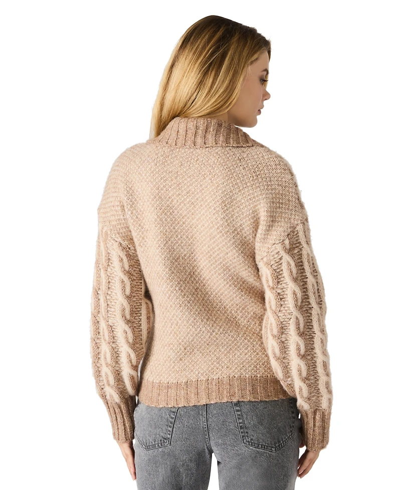 Steve Madden Women's Michaella Cable Collared Cardigan Sweater