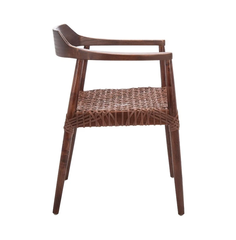 Munro Leather Woven Accent Chair
