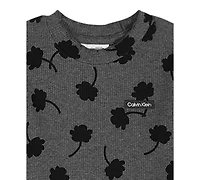 Calvin Klein Girls Toddler 2T-4T Long-Sleeve Top and Pants, 2-Piece Set