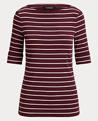 Lauren Ralph Women's Striped Boat Neck T-Shirt