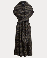 Lauren Ralph Women's Geo-Print Belted Dress