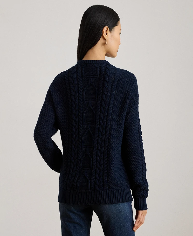 Lauren Ralph Women's Cable-Knit Crewneck Sweater