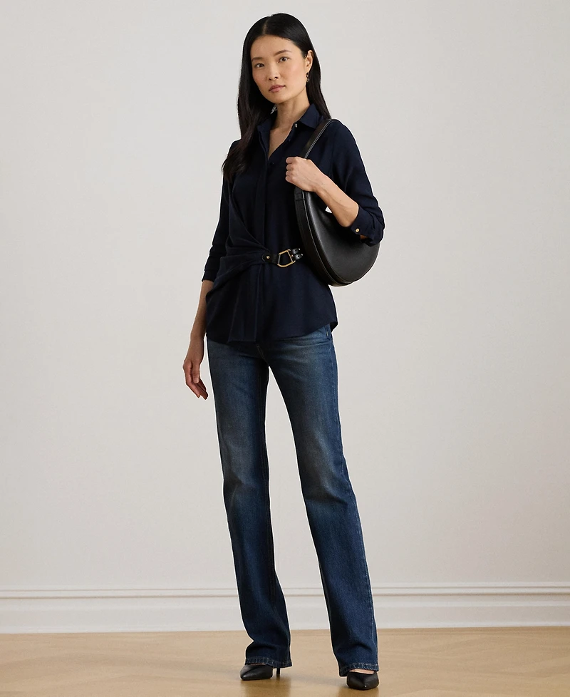 Lauren Ralph Women's Buckle Trim Top