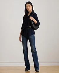 Lauren Ralph Women's Buckle Trim Top