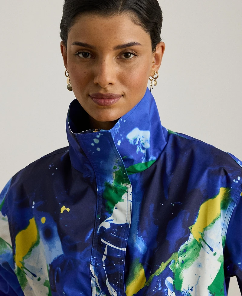 Lauren Ralph Women's Abstract-Print Windbreaker Jacket
