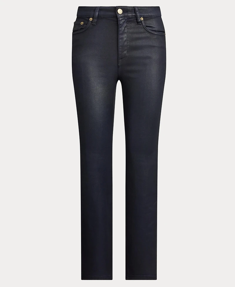 Lauren Ralph Women's Coated High-Rise Straight Ankle Jeans