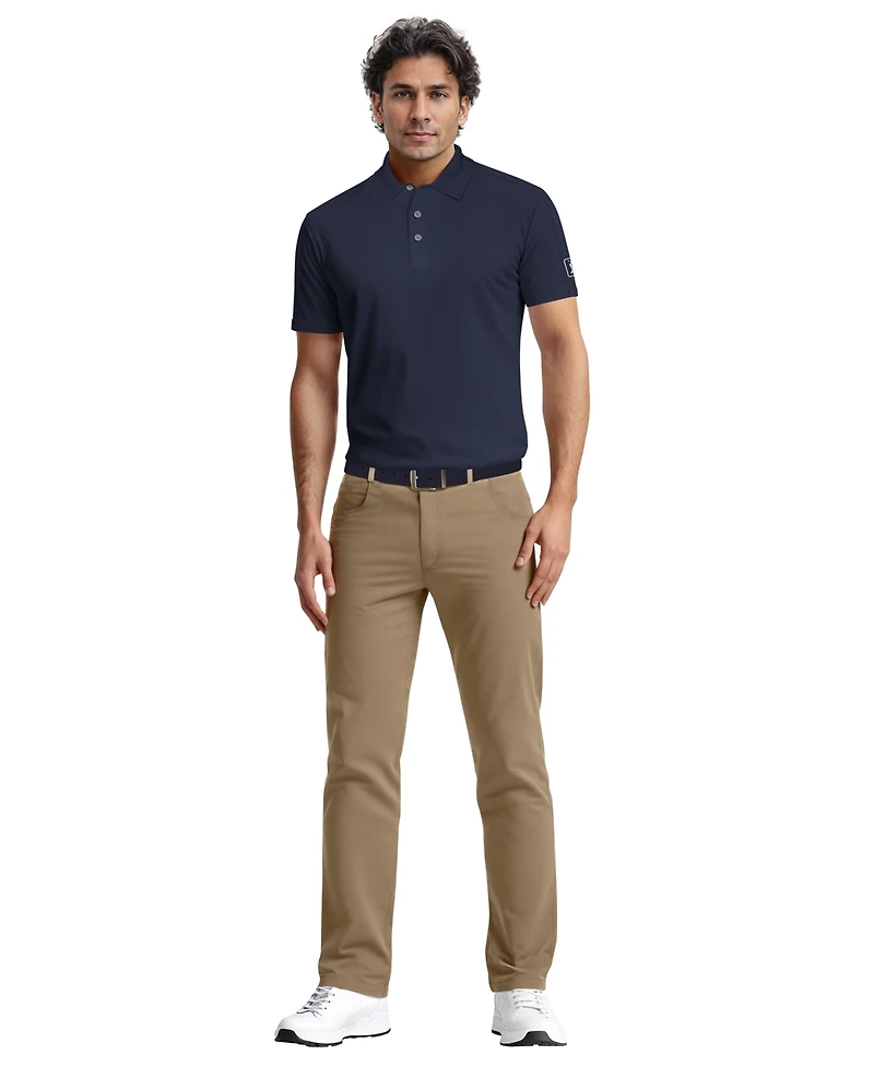 Pga Tour Men's Solid Cooling Texture Polo Shirt