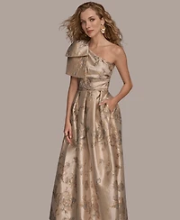 Donna Karan New York Women's One-Shoulder Bow Ball Gown