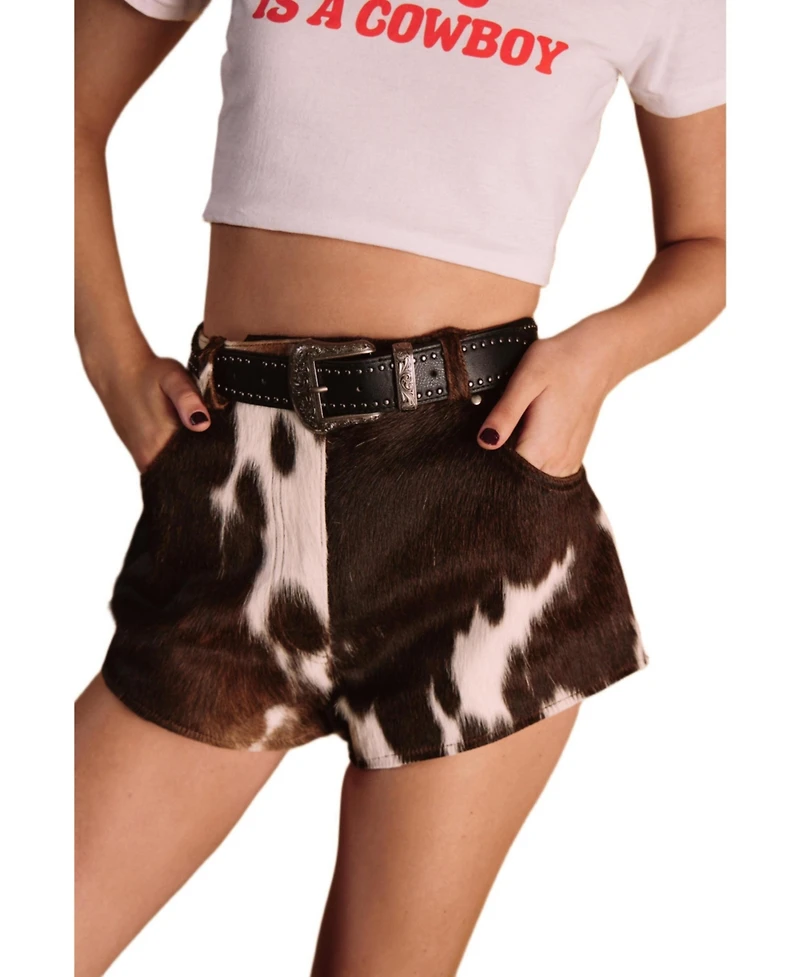 Nasty Gal Women's Limited Cow Hide Leather Shorts