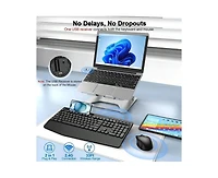 Risokeys Wireless Keyboard And Mouse Combo- Level Dpi Adjustable Wireless Mouse, Os Desktop Laptop, Black