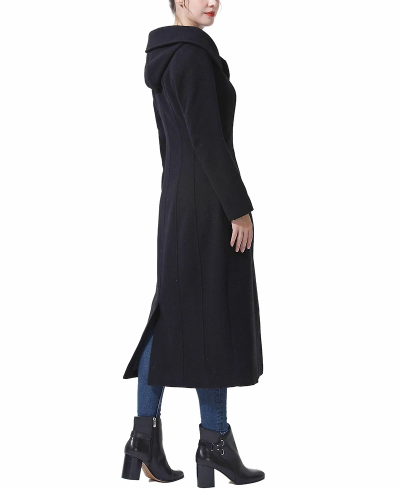 Bgsd Women's Hooded Wool Blend Long Coat