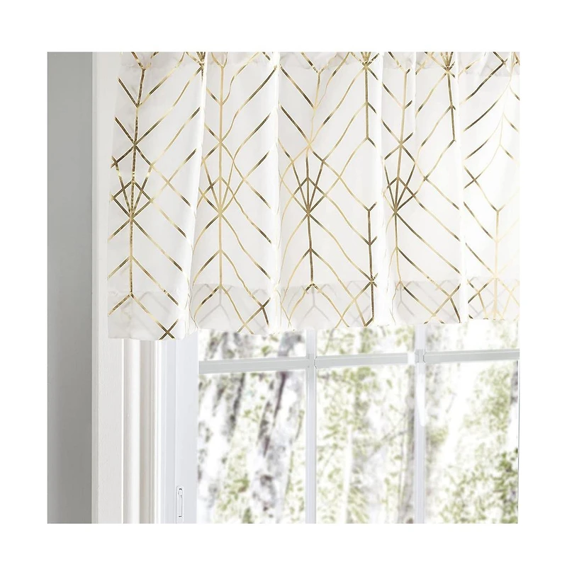 Ellis Curtain Deco Crushed Taffeta Rod Pocket Valance - 48x15", Gold