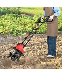 Costway Ironmax Corded Electric Tiller Cultivator, 10 Amp Powerful Foldable Garden Rototiller