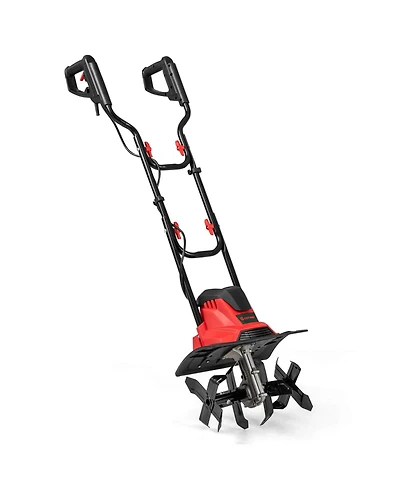Costway Ironmax Corded Electric Tiller Cultivator, 10 Amp Powerful Foldable Garden Rototiller