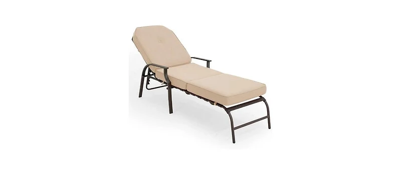 Aecojoy Adjustable Outdoor Chaise Lounge Chair Patio Recliner