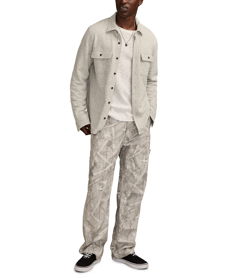 Lucky Brand Men's Herringbone Long-Sleeve Knit Shirt