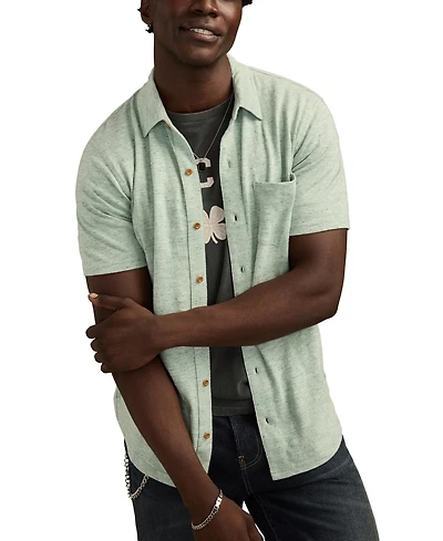 Lucky Brand Men's Short-Sleeve Linen Knit Shirt