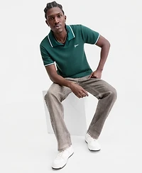 Guess Men's Weston Waffle-Knit Tipped Polo Shirt