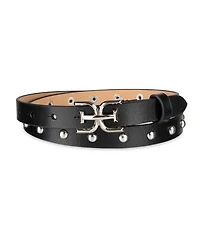 Sam Edelman Women's Ultra Skinny Double-e Logo Plaque Belt